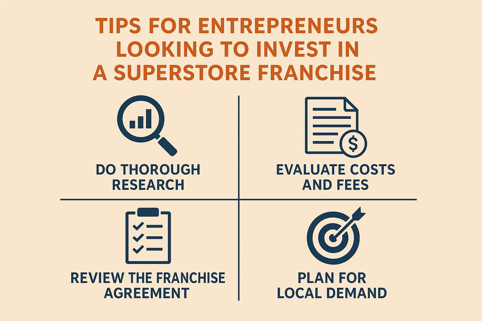Investment tips for Grocery store franchise